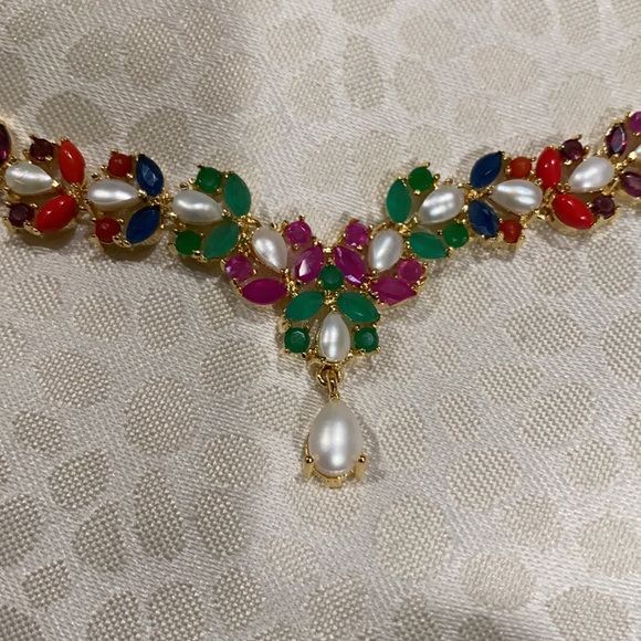 Multi-colored necklace and earrings set !!trade!! - Picture 4 of 4